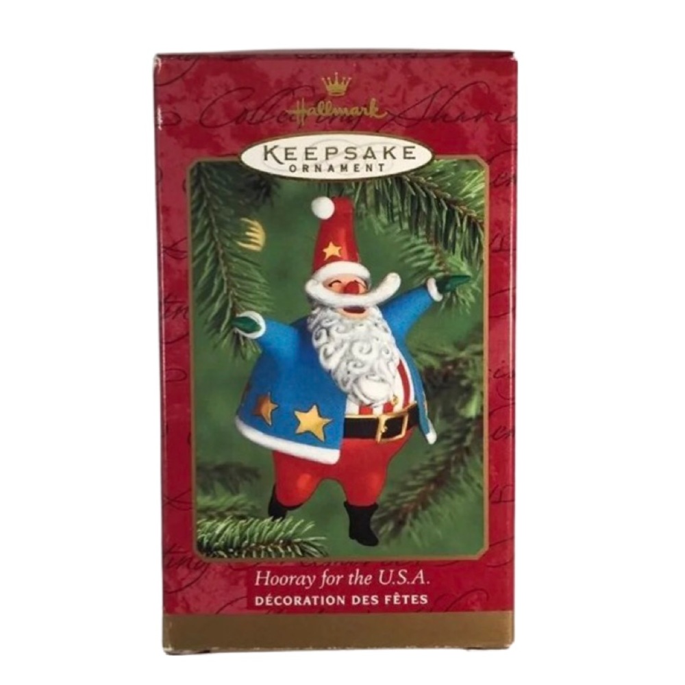 Hallmark Hooray for USA Santa Ornament